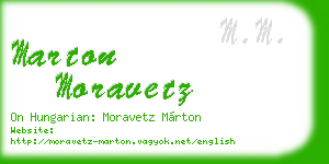 marton moravetz business card